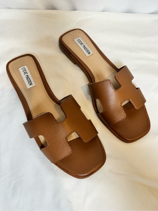 Steve Madden Shoes - Steve Madden Hadyn Cognac Leather Sandals